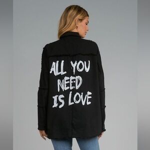 Elan- All You Need Is Love Graphic Black Jacket